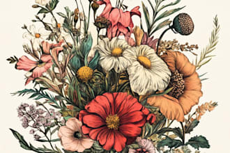 create botanical illustration art for you