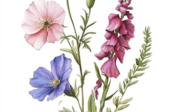 draw realistic botanical illustration plants design