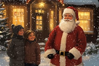 draw unique christmas illustration