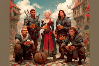 create dnd party character art for your adventuring group