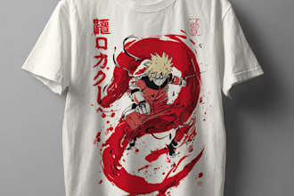 create a japanese t shirt illustration
