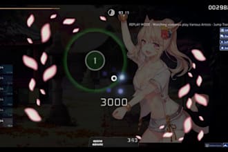 design custom osu and osumania skin with clean UI, hitsounds and anime themes