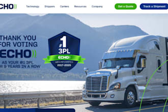 design logistics cargo trucking fright broker transport moving dispatch website