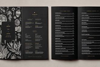 design amazing editable food restaurant menu