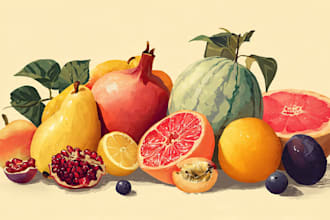 draw realistic plants, vegetables, fruits