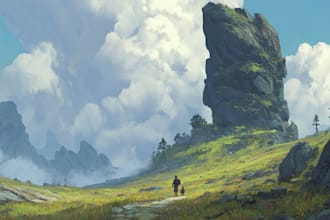 draw the landscape illustration or concept art