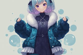 draw anime art illustration, fanart, pfp and vtuber