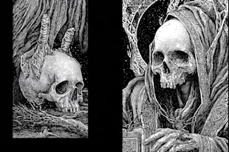 create dark art, horror or skull artworks illustration