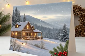 illustrate a beautiful holiday card for your business