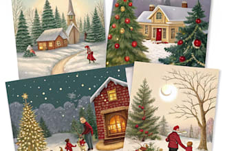 design christmas card and christmas illustration