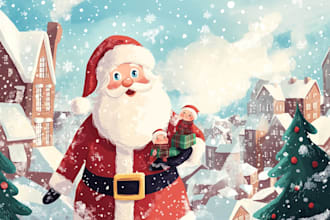 draw unique christmas illustration
