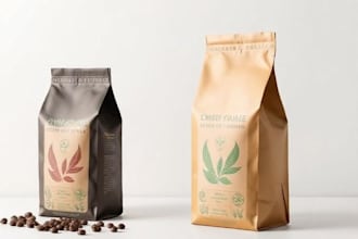 create a coffee bag, packaging and label sticker design