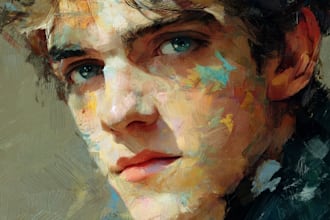 draw realistic digital oil portrait painting