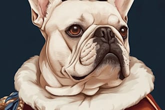 draw cool and cute portrait of your pet