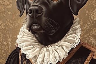 draw dog animal pets cartoon portrait vector art