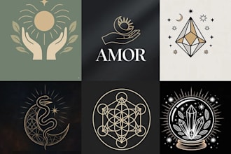 design a minimalist sacred geometry mystical logo healing yoga spiritual
