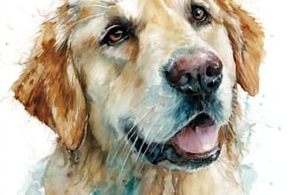 paint dog, cats, whatever pet portrait with watercolor