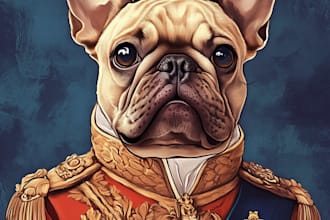 do custom pet portrait pet illustration or dog portrait