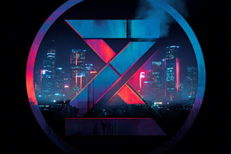create a custom cyberpunk or futuristic or y2k logo design