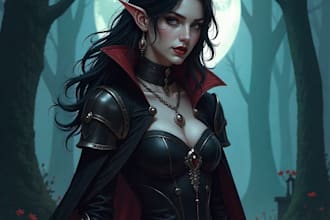 illustrate your ttrpg oc, vtm, fantasy, dnd character art