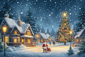 illustration christmas book holiday cartoon caricature card