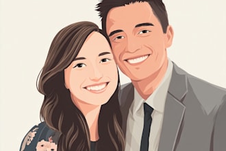 make a faceless couple illustration couples portrait