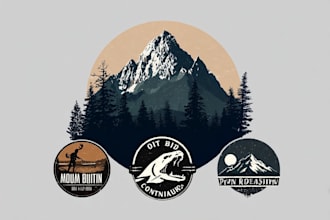 design vintage retro rustic logo for outdoor mountain