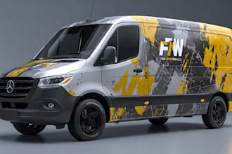 design branding car wrap, vehicle wrap, truck wrap  design