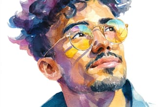design watercolor vactor portrait illustration from a photo