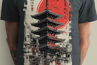 design japanese t shirt illustration