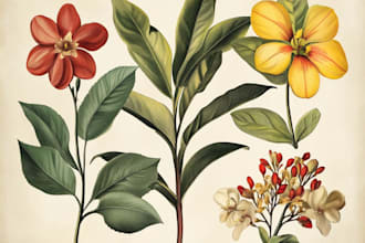 design botanical illustration art for you