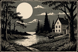 create a linocut illustration