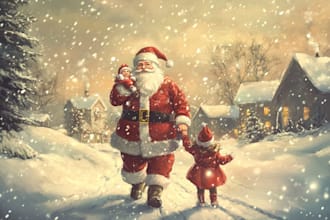 draw unique christmas illustration