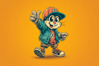 create vintage retro cartoon mascot logo