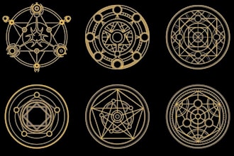 design a minimalist sacred geometry, esoteric, mystical, spiritual logo for you