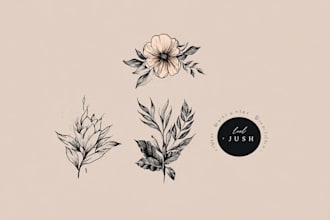 do unique botanical boho logo design