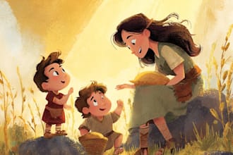 christian children story book  storybook illustration
