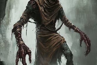 draw horror and gothic line art illustrations