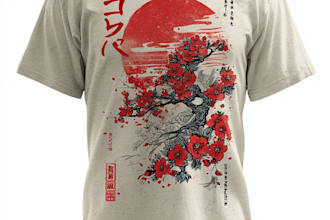 do japanese tshirt design or anime graphic custom t shirt