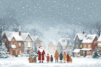 draw christmas couple family or pet portrait