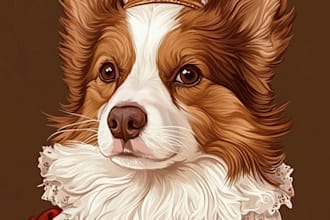 do custom pet portrait, dog portrait, cat portrait drawing