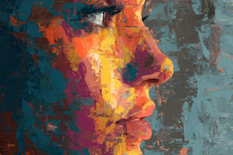 paint expressive colorful abstract portrait