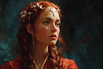 paint a dark fantasy portrait