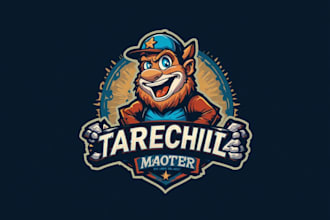 design amazing cartoon mascot retro vintage style old school logo style