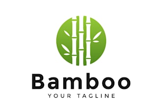 a modern, creative, bamboo logo in your style