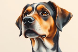 paint custom pets portrait dog portrait in paper with pastel
