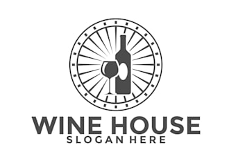 design luxury wine whiskey bottle storage cellar logo