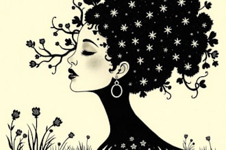 create stunning linocut or woodcut style illustrations