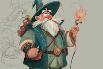 do character concept art design for you