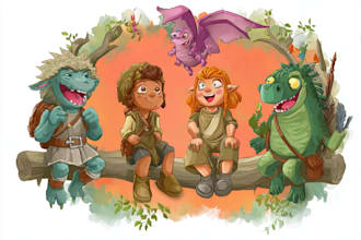 draw children or cartoon fantasy illustration